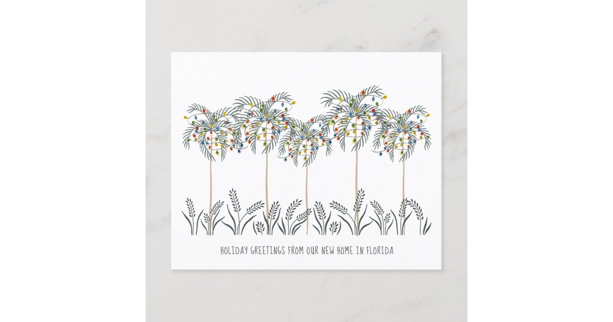 Budget Christmas Lights Palm Trees Moving Card Zazzle