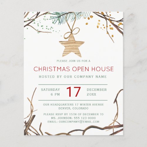 Budget Christmas modern open house invitation Flyer