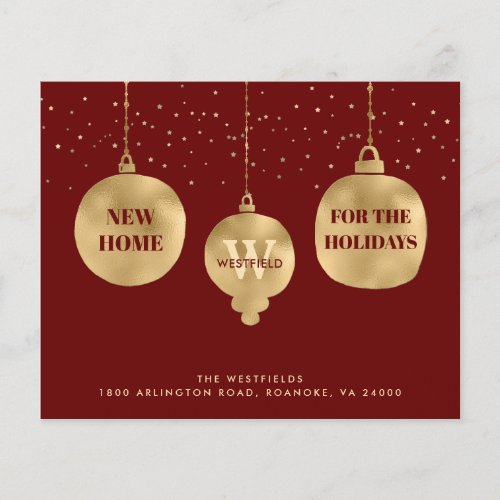 Budget Christmas Ornaments Red Holiday Moving Card