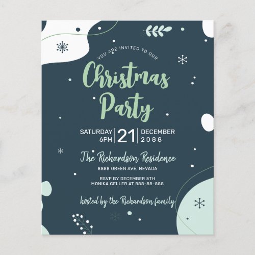 Budget Christmas party family photo invitation