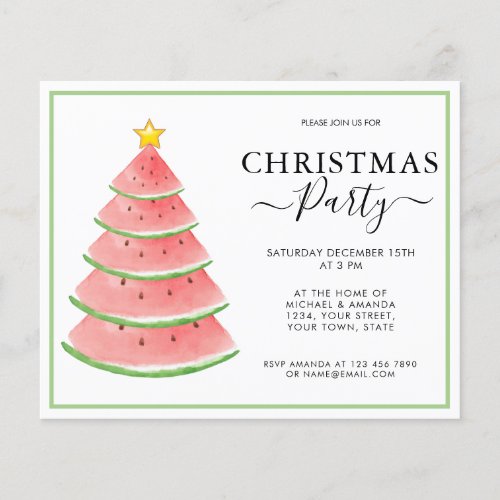 Budget Christmas Party Invitation