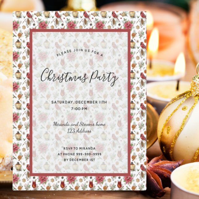 Budget Christmas party red white pattern (Creator Uploaded)