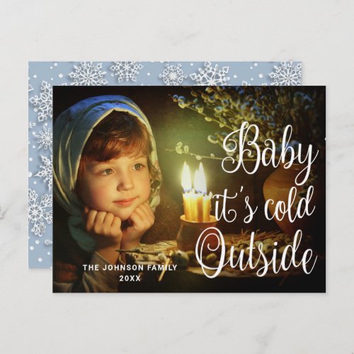 Budget Christmas PHOTO Baby Its Cold Outside Post Postcard