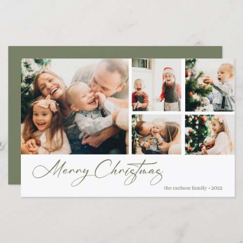 Budget Christmas Photo Collage Holiday Card