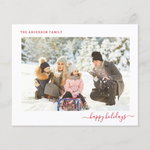 Budget Christmas Photo Modern Minimal 2021 Card Flyer