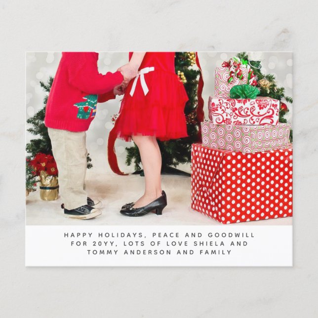 Budget Christmas PHOTO Year In Review Letter (Front)