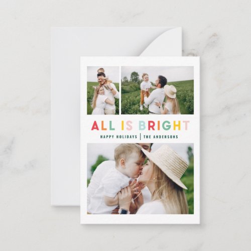 budget Christmas rainbow colorful bright 1 photo Note Card