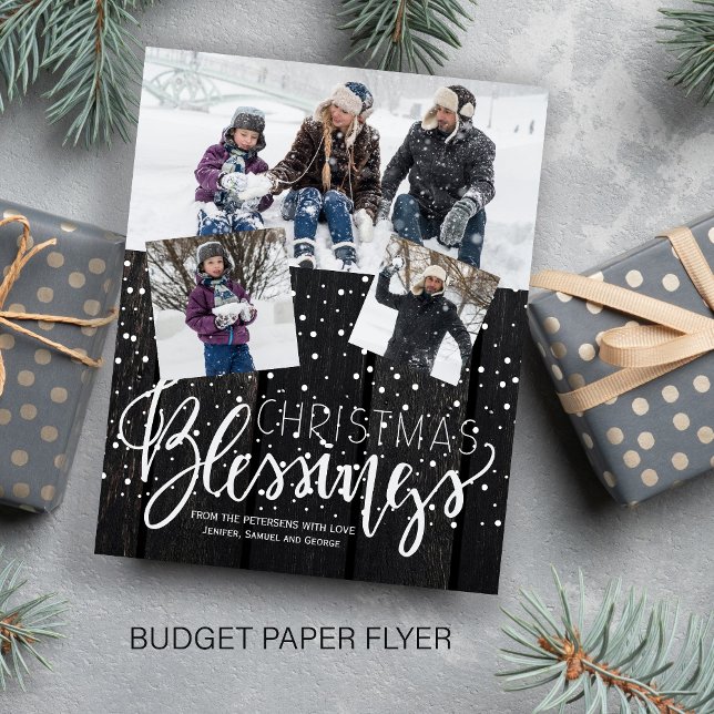 Budget Christmas rustic wood photo winter holiday Flyer (Creator Uploaded)