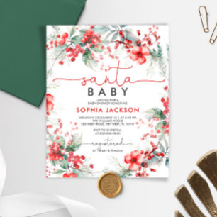 Budget Christmas Santa Baby Shower Invitation