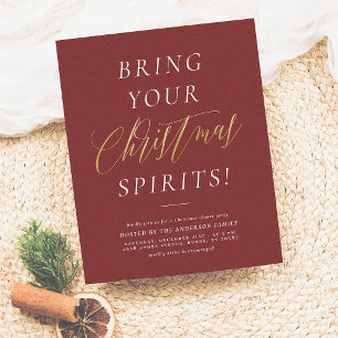 Budget Christmas Spirits Burgundy Holiday Party