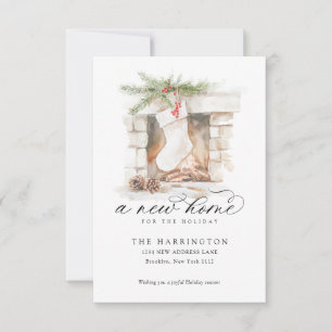 BUDGET Christmas Stocking A New Home Moving Note Card
