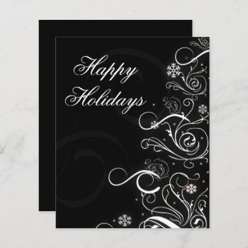 Budget Christmas Tree Black Business Holiday Card by XmasMall at Zazzle
