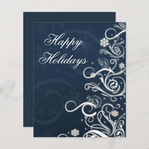 Budget Christmas Tree Blue Business Holiday Card