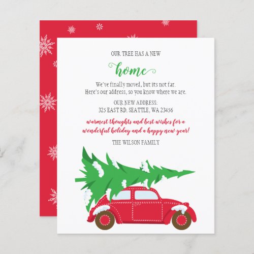 Budget Christmas Tree Car Weve Moved Holiday Card