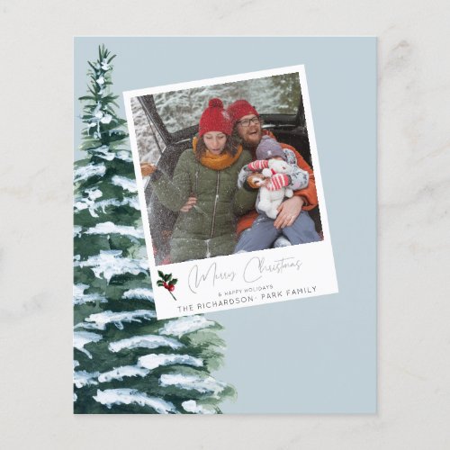 Budget Christmas Tree Holly Instant Photo Blue V2 Flyer