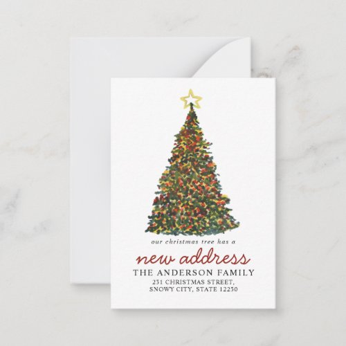 Budget Christmas Tree New Address Holiday Moving Note Card