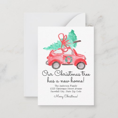 Budget Christmas Tree New Home Car Script Moving Note Card