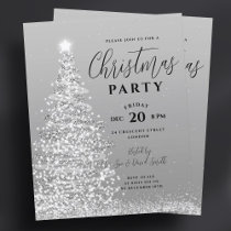 Budget Christmas Tree Party Silver Holiday Invite