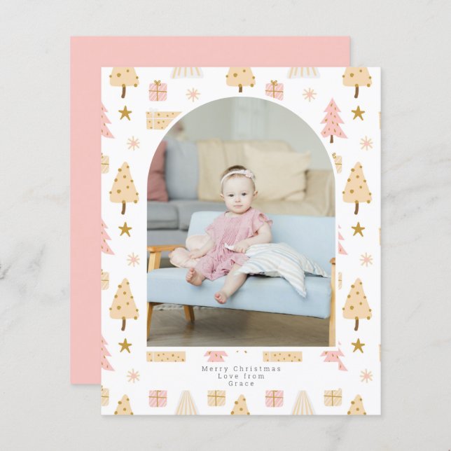 BUDGET Christmas Tree Pink Photo Personalized (Front/Back)