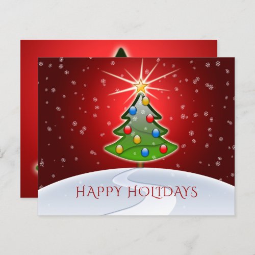 Budget Christmas Tree Red Business Holiday Card