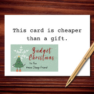 Budget Christmas Tree Sarcastic Holiday Card