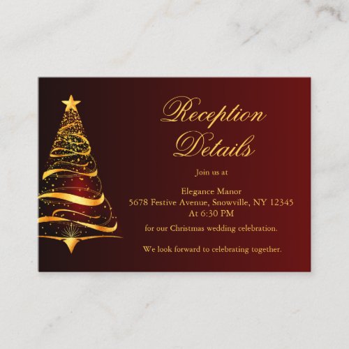 Budget Christmas Tree Wedding Reception Details  Enclosure Card