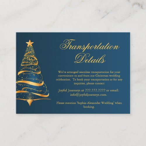 Budget Christmas Tree Wedding Transport Details  Enclosure Card