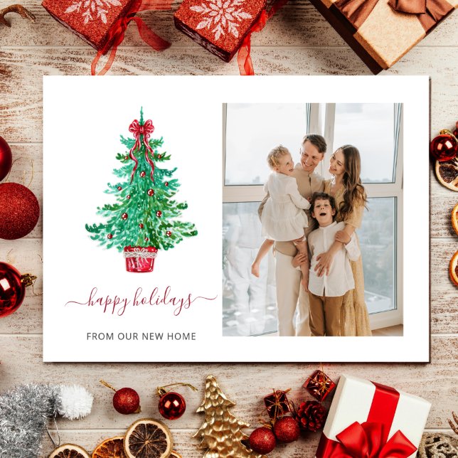 Budget Christmas Tree We've Moved Photo Cards (Creator Uploaded)