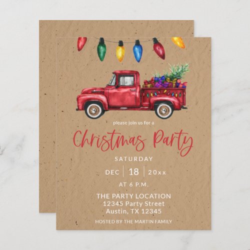 Budget Christmas Truck  Lights Faux Kraft Party