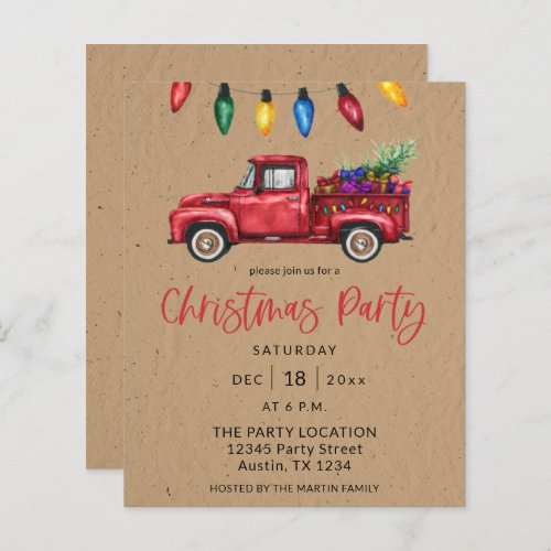 Budget Christmas Truck  Lights Faux Kraft Party B