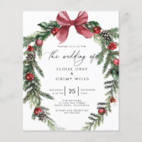 Budget Christmas Wedding Invitation