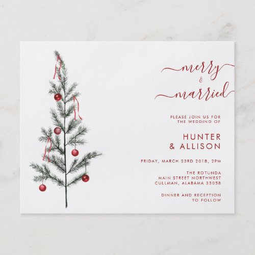 BUDGET Christmas Wedding Invitation Flyer