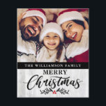 Budget Christmas Wood Family Photo Christmas Card Flyer<br><div class="desc">Budget Christmas Wood Family Photo Christmas Card -What a lovely way to send out your holiday greetings this holiday season. Your favorite photo is featured on this very special Christmas card and the budget card is personalized with your family name and Merry Christmas in pretty, modern script typography and is...</div>
