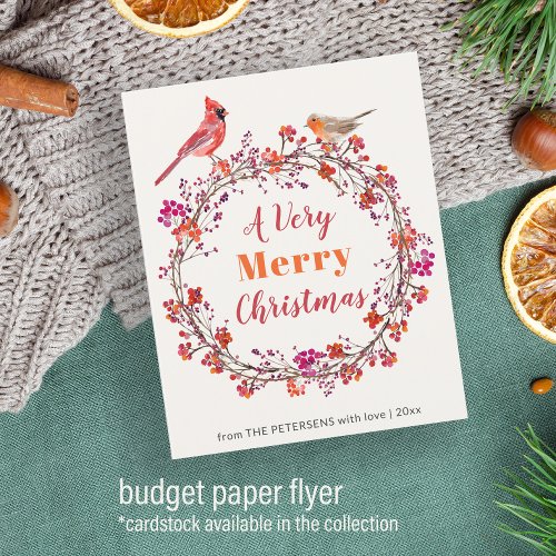 Budget Christmas wreath rustic chic holiday Flyer