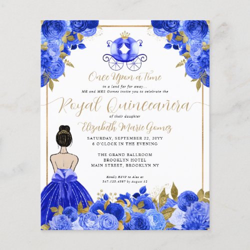 Budget Cinderella Royal Blue Princess Quinceanera