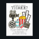 Budget Cinema Movie Night Party Kids Birthday Flyer<br><div class="desc">Cute Movie Night Cinema Watch Party Kids Birthday Invitation</div>