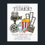 Budget Cinema Movie Night Party Kids Birthday Flyer<br><div class="desc">Cute Movie Night Cinema Watch Party Kids Birthday Invitation</div>