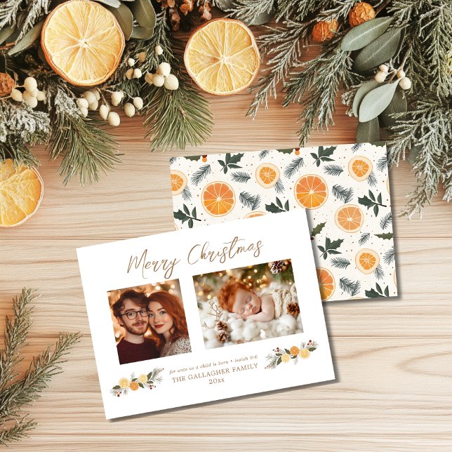 Budget Citrus Hygge Christmas  Flat Holiday Card (Creator Uploaded)