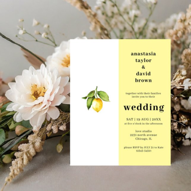 Budget Citrus Lemon  Wedding Invitation (Creator Uploaded)