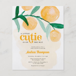 Budget Citrus Orange Little Cutie Baby Shower  Flyer