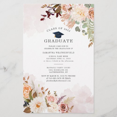 Budget Class of 2022 Floral Graduation Party Card