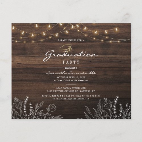 Budget Class of 2022 Graduation Party Invitation