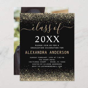 Budget Class of 2022 Photo Graduation Gold Black