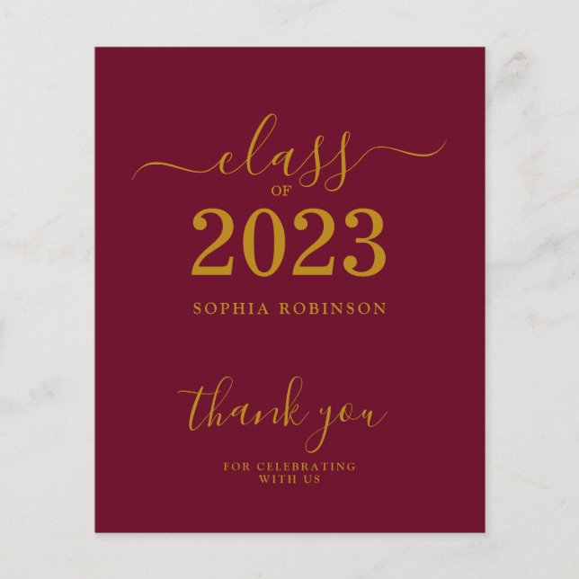 BUDGET Class of 2023 Gold Maroon Graduation (Front)