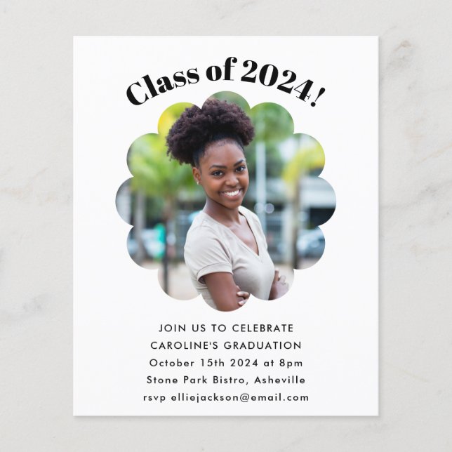 Budget Class of 2025 Photo Graduation Party Invite (Front)