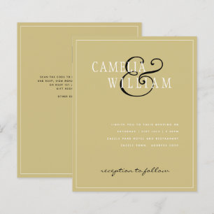 BUDGET Classic Black Gold White Wedding Invite Fly