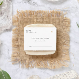 BUDGET Classic Celestial Gold Stars Wedding RSVP Enclosure Card