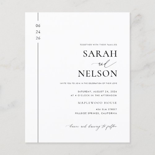 Budget Classic Elegant Wedding Invitation