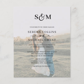 Budget Classic Monogram Script Hearts Wedding Flyer