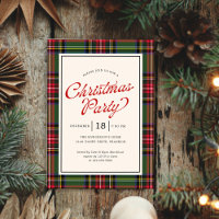 Budget Classic Plaid Retro Script Christmas Party